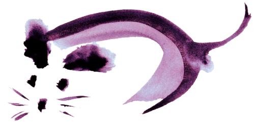 クリックしたら拡大できます-年賀状干支素材-マウスっぽいねずみ(紫)